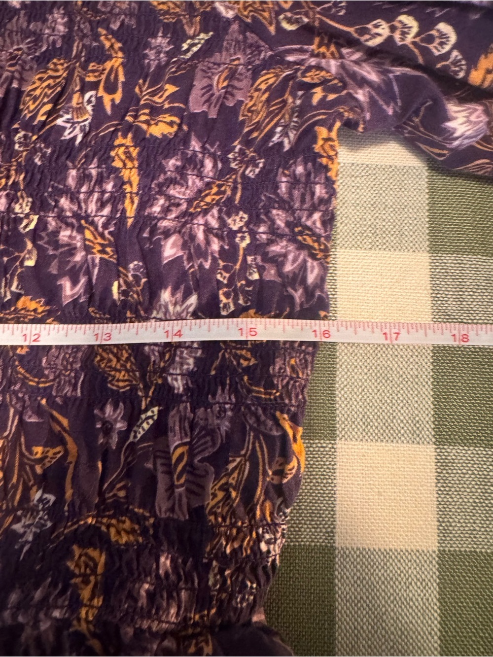 Universal Thread Purple Floral Smocked Peplum Blouse - Picture 10 of 13